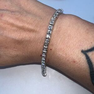 Swarovski Princess Cut Tennis Bracelet with Extender